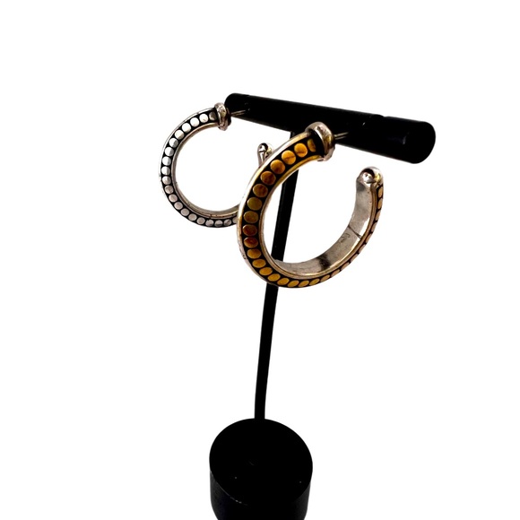 Brighton half hoop earrings new backs two toned silver and gold. - Picture 4 of 6